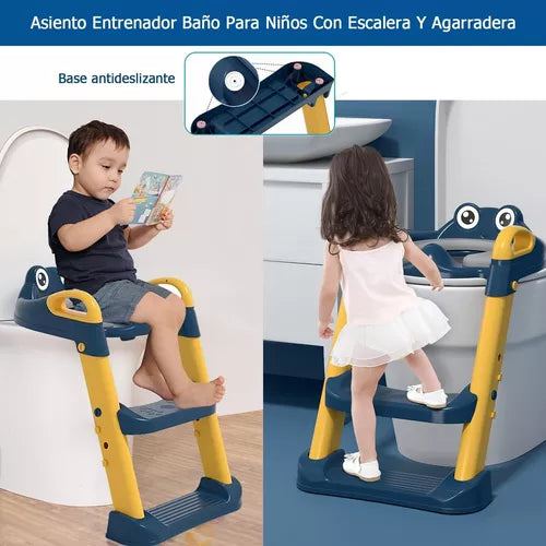 ENTRENADOR DE BAÑO PLEGABLE : AZUL Y ROSA